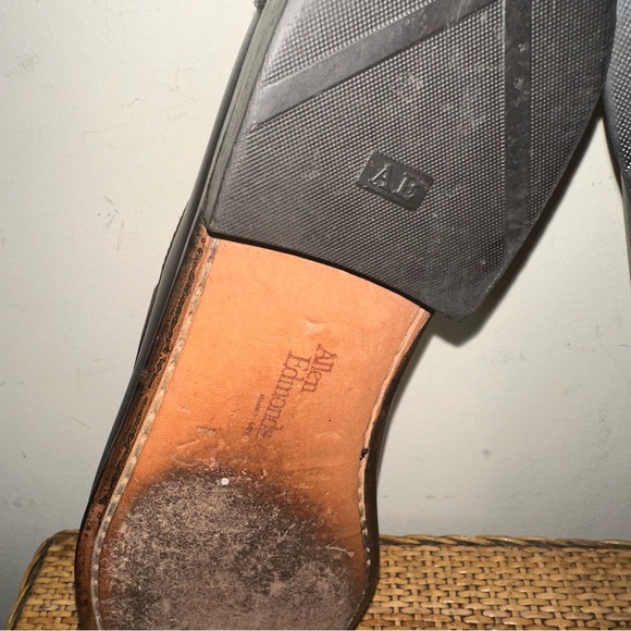 Allen Edmonds Loafers Woodstock 10.5D Slip On Kiltie Tassel 2 Tone Black Brown - Picture 11 of 11